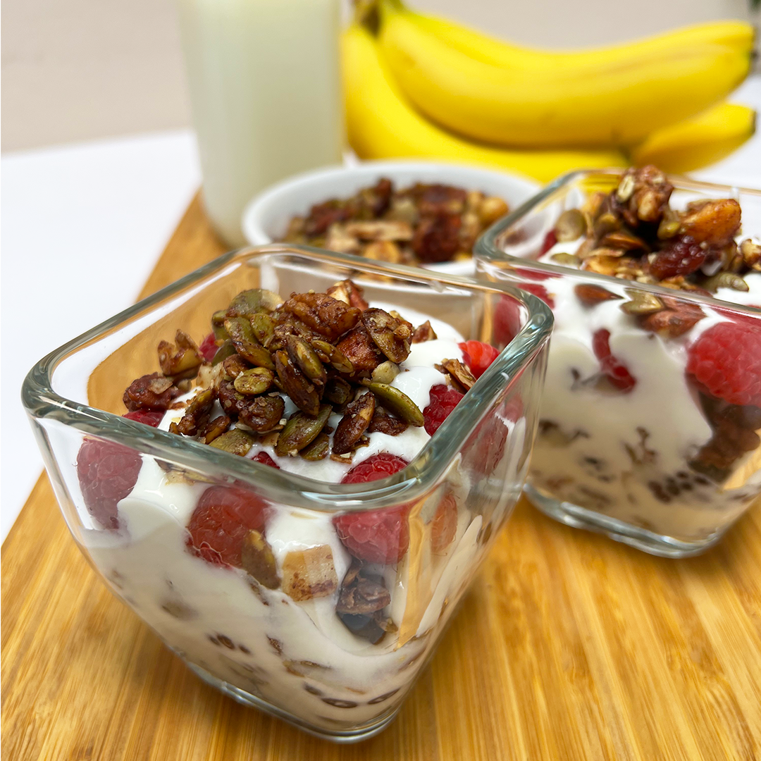 "No Recipe" 5 Nut Granola Yogurt Parfait